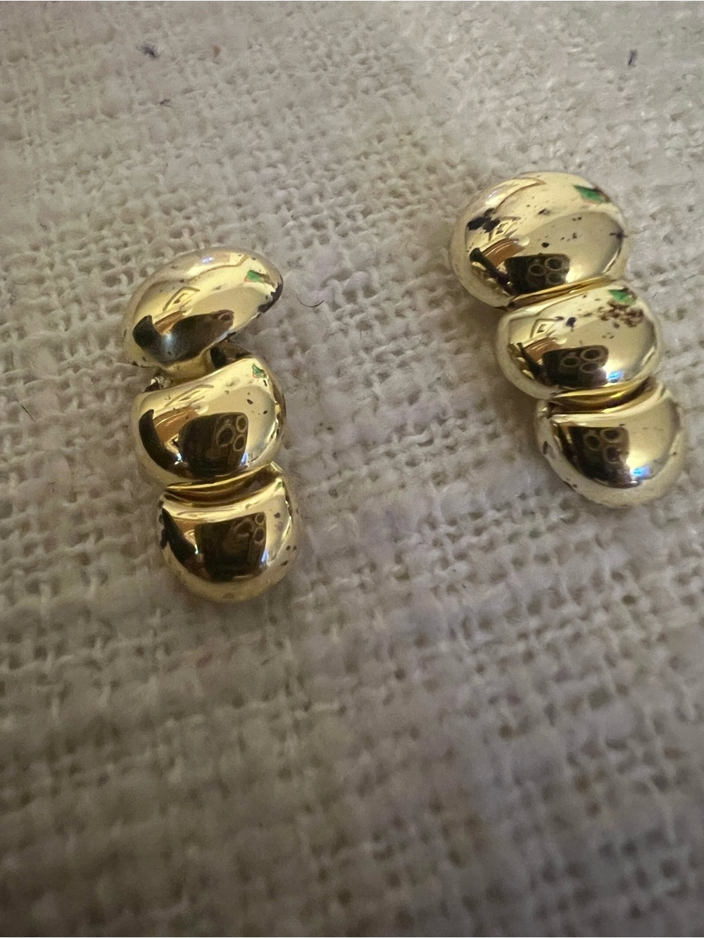 Napier Gold-Tone Triple Bubble Drop Stud Earrings